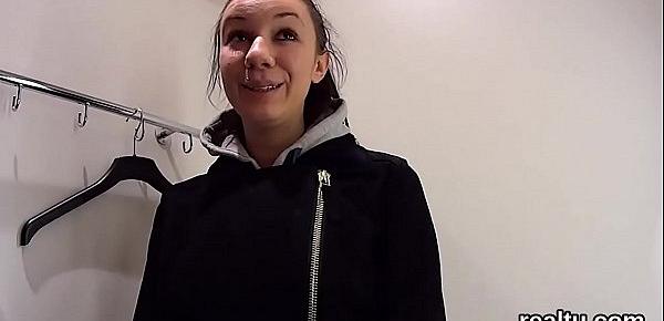  Beautiful czech teen is teased in the shopping centre and rode in pov